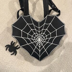 Black Spider Web Mini Backpack
